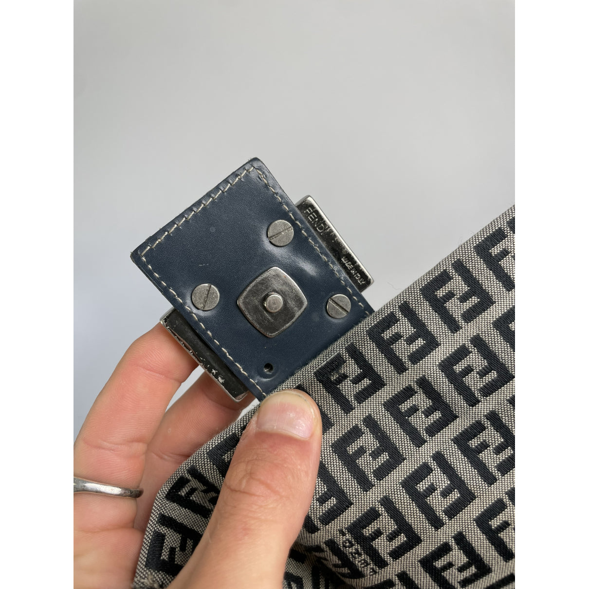 Fendi Baguette Black Cotton Handbag image 4