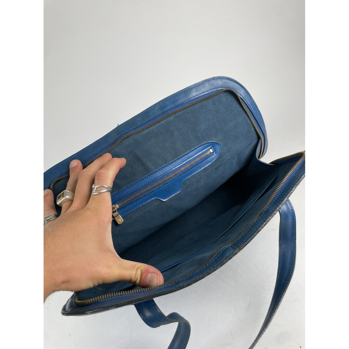 Louis Vuitton Lussac Blue Leather Handbag image 2