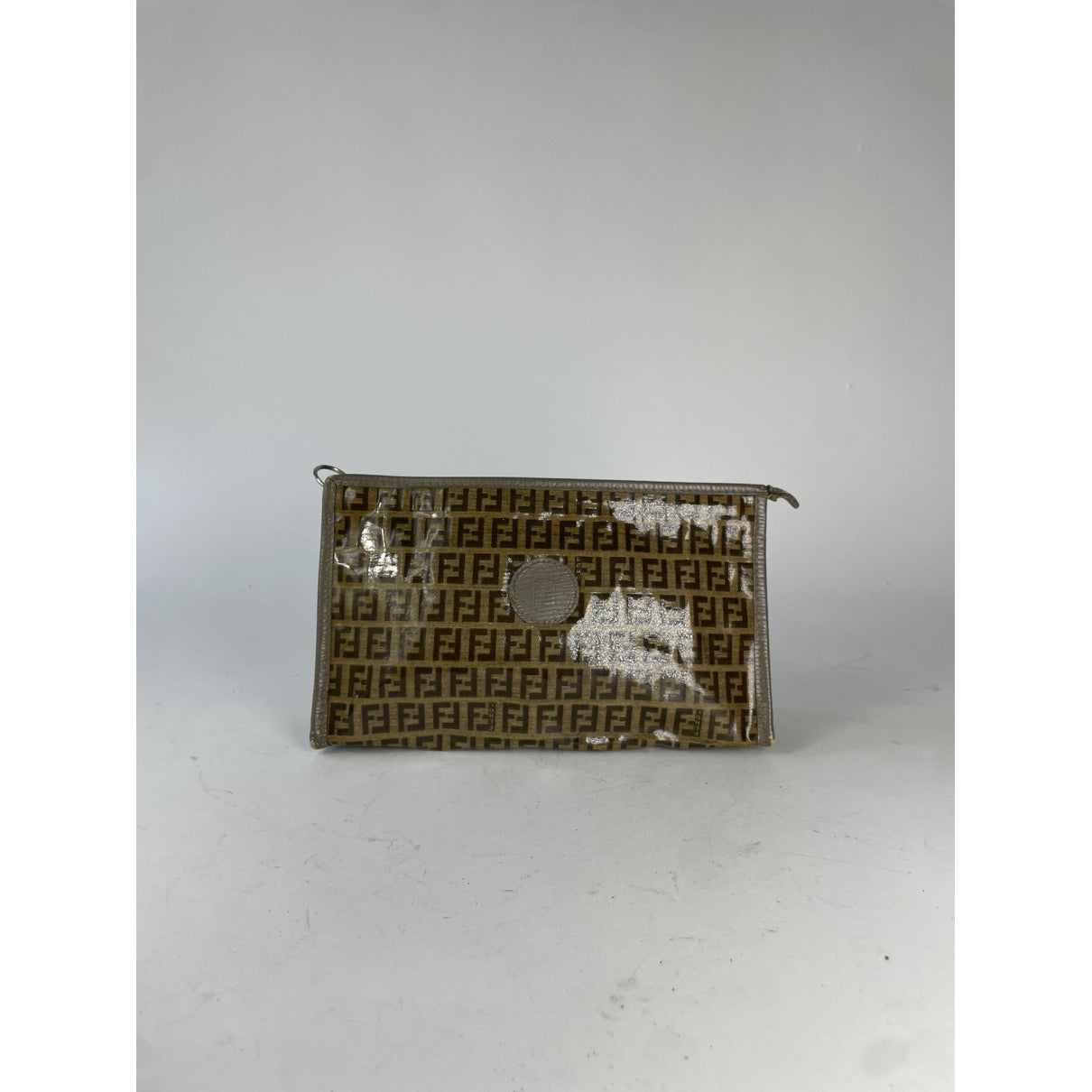 Fendi Baguette Brown Patent Leather Clutch Bag image 2