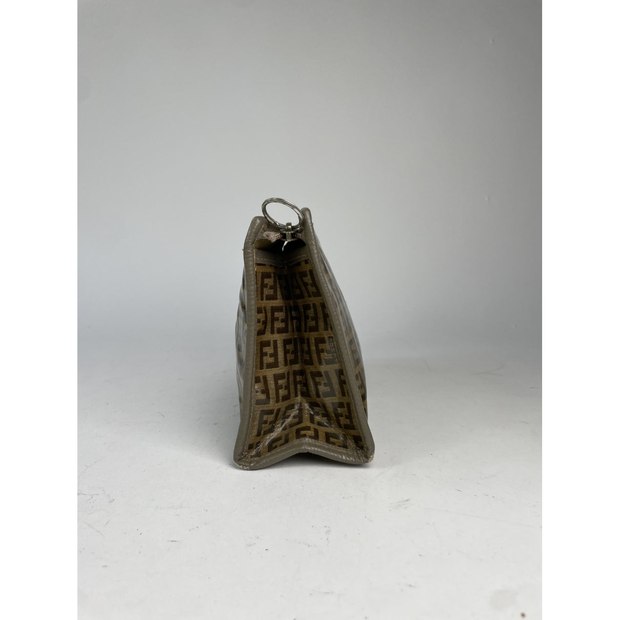 Fendi Baguette Brown Patent Leather Clutch Bag image 3