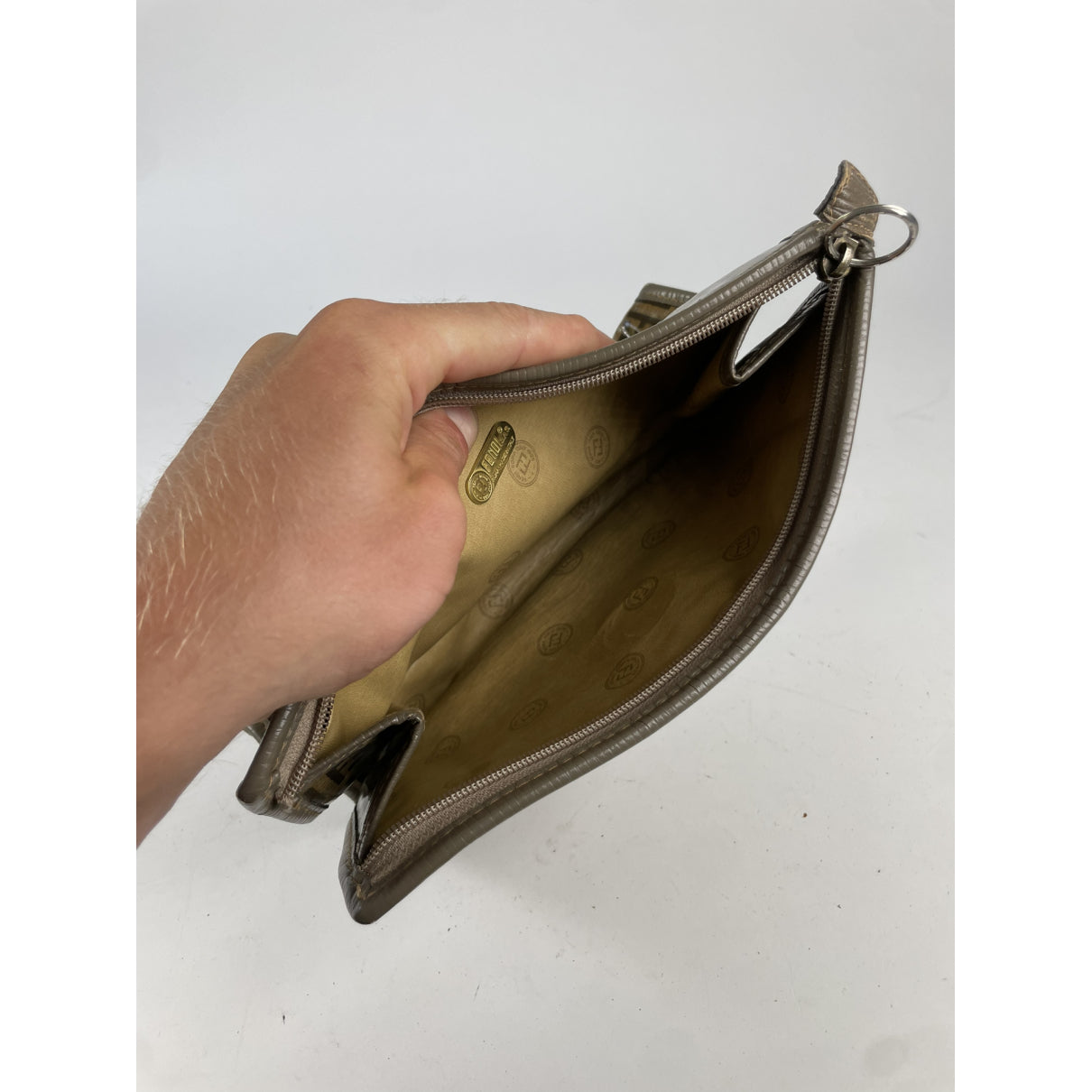 Fendi Baguette Brown Patent Leather Clutch Bag image 5