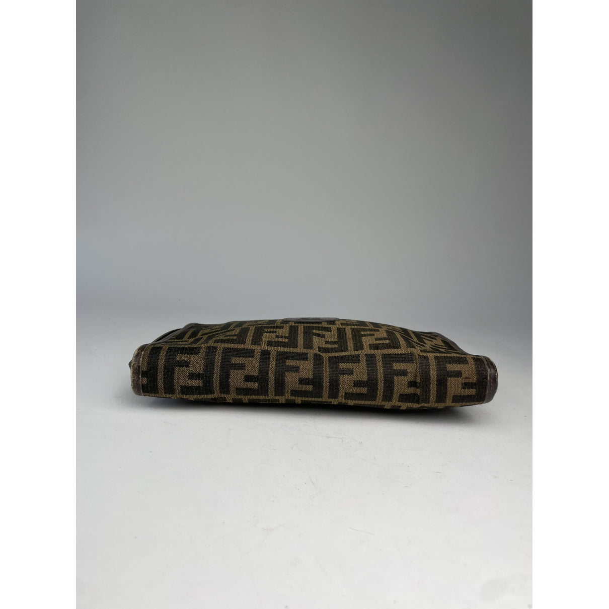Fendi Baguette Brown Cotton Clutch Bag image 5