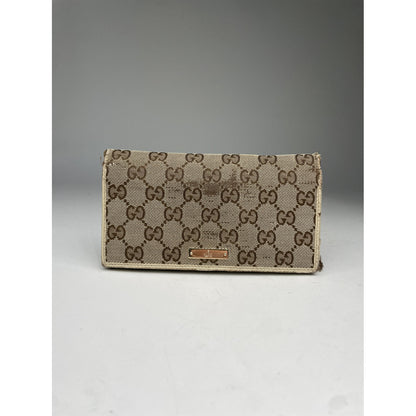 Gucci Horsebit 1955 Beige Cotton Wallet image 2