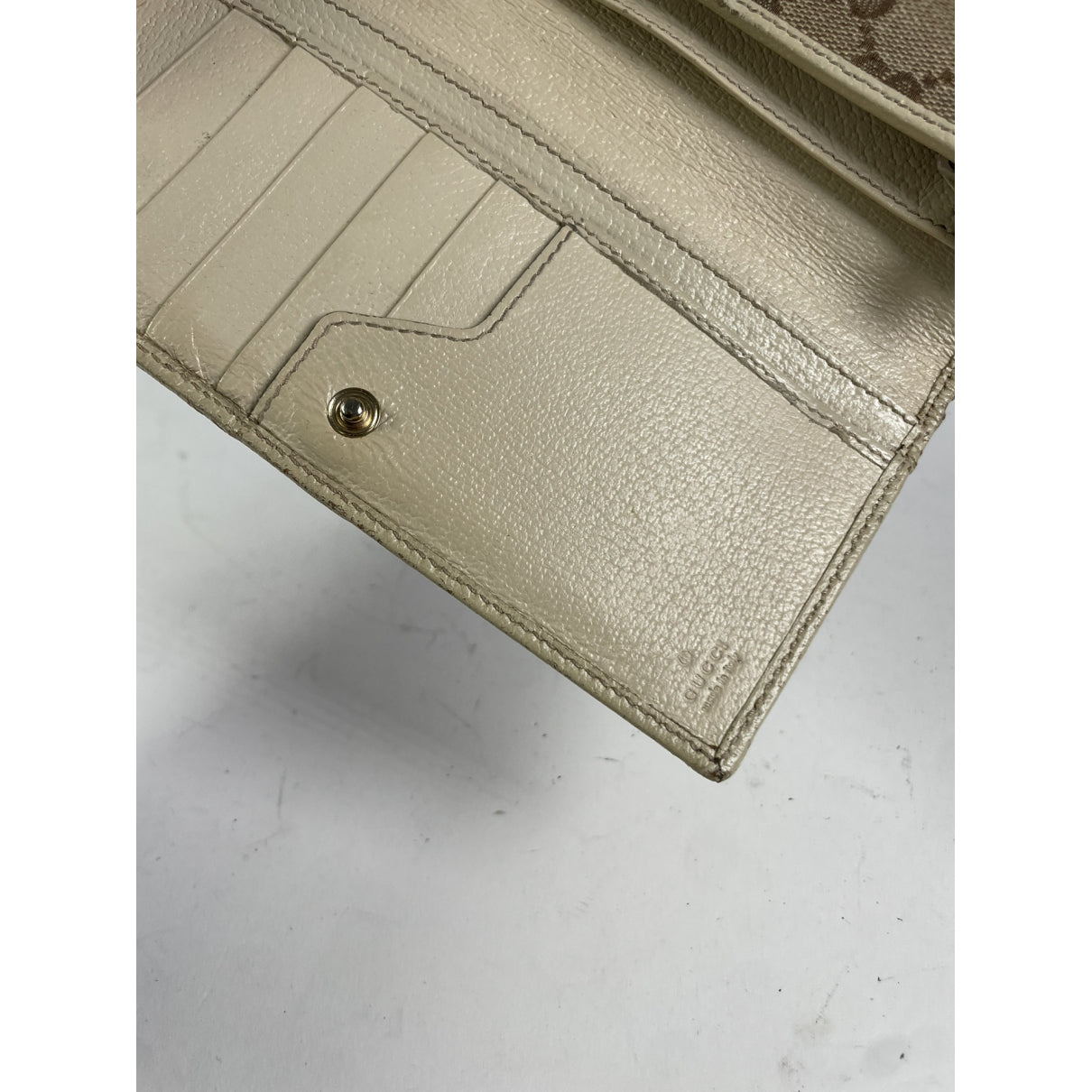 Gucci Horsebit 1955 Beige Cotton Wallet image 4