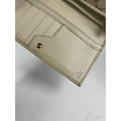 Gucci Horsebit 1955 Beige Cotton Wallet image 4