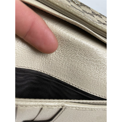 Gucci Horsebit 1955 Beige Cotton Wallet image 5
