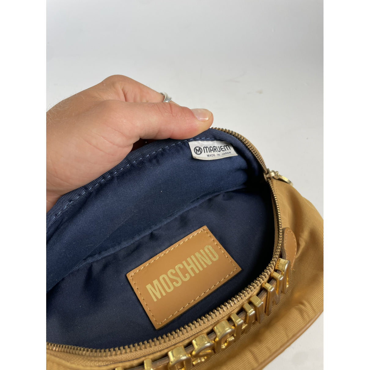 Moschino Camel Polyester Handbag image 2