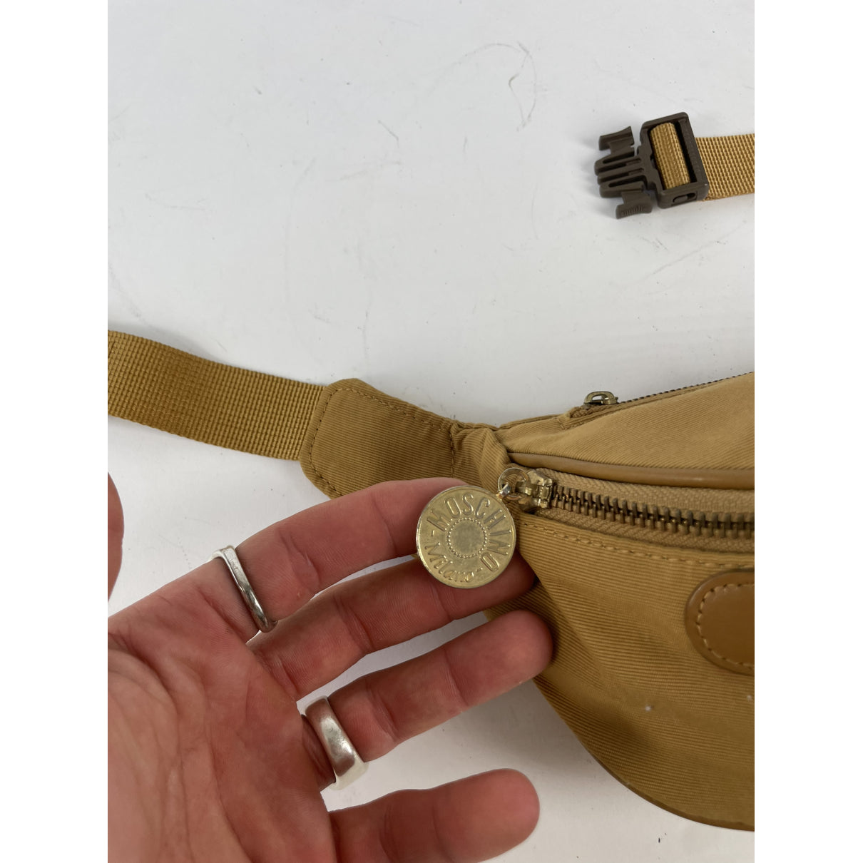 Moschino Camel Polyester Handbag image 5