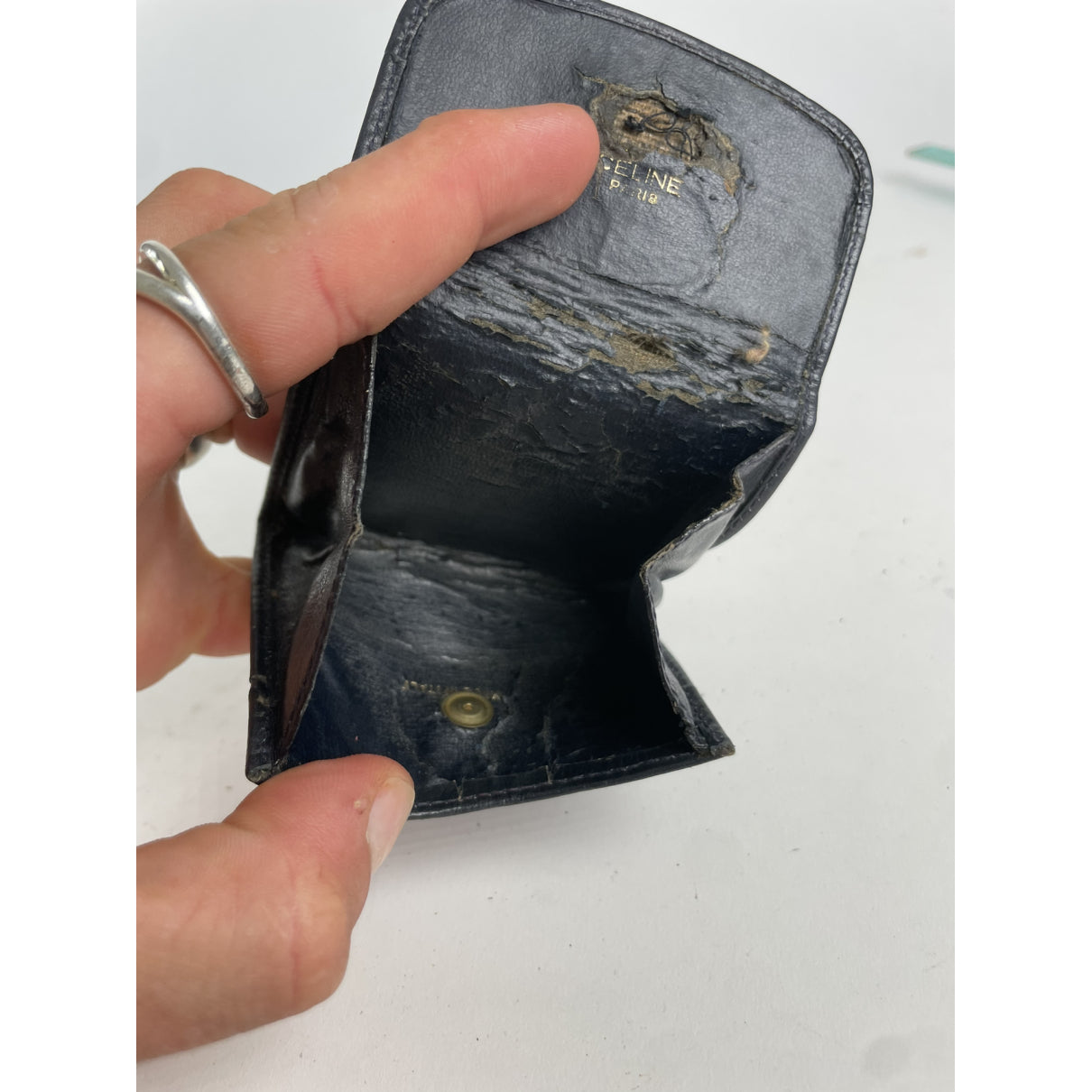 Celine Navy Cotton Purse image 4