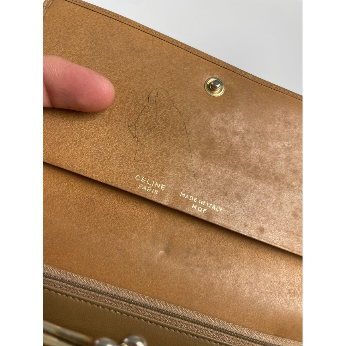 Celine Triomphe Beige Leather Wallet image 4