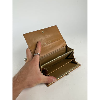 Celine Triomphe Beige Leather Wallet image 5