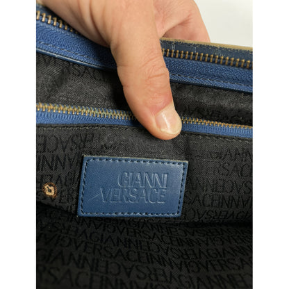Gianni Versace Blue Leather Clutch Bag image 3