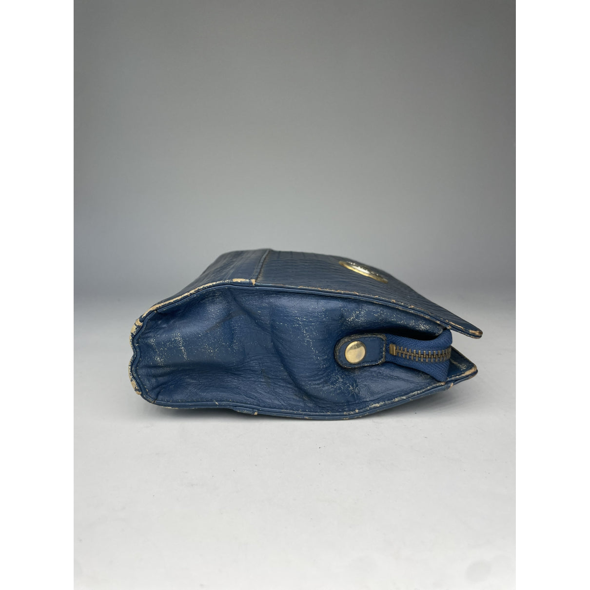 Gianni Versace Blue Leather Clutch Bag image 5