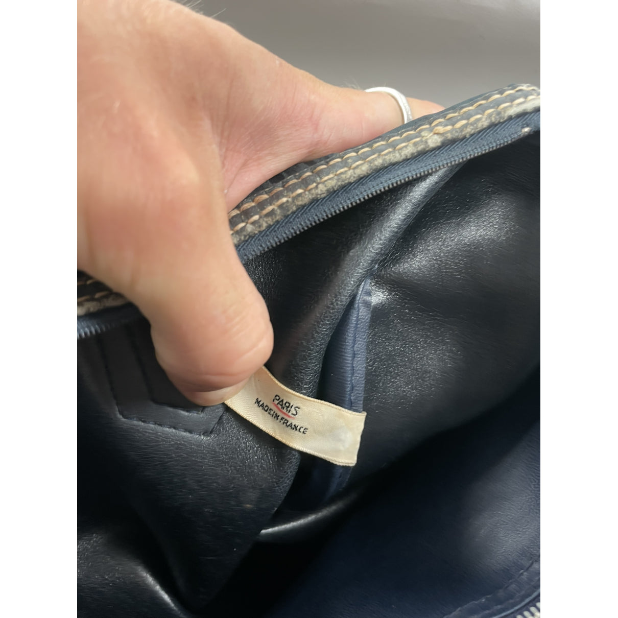 Dior Bowling Navy Cotton Handbag image 3