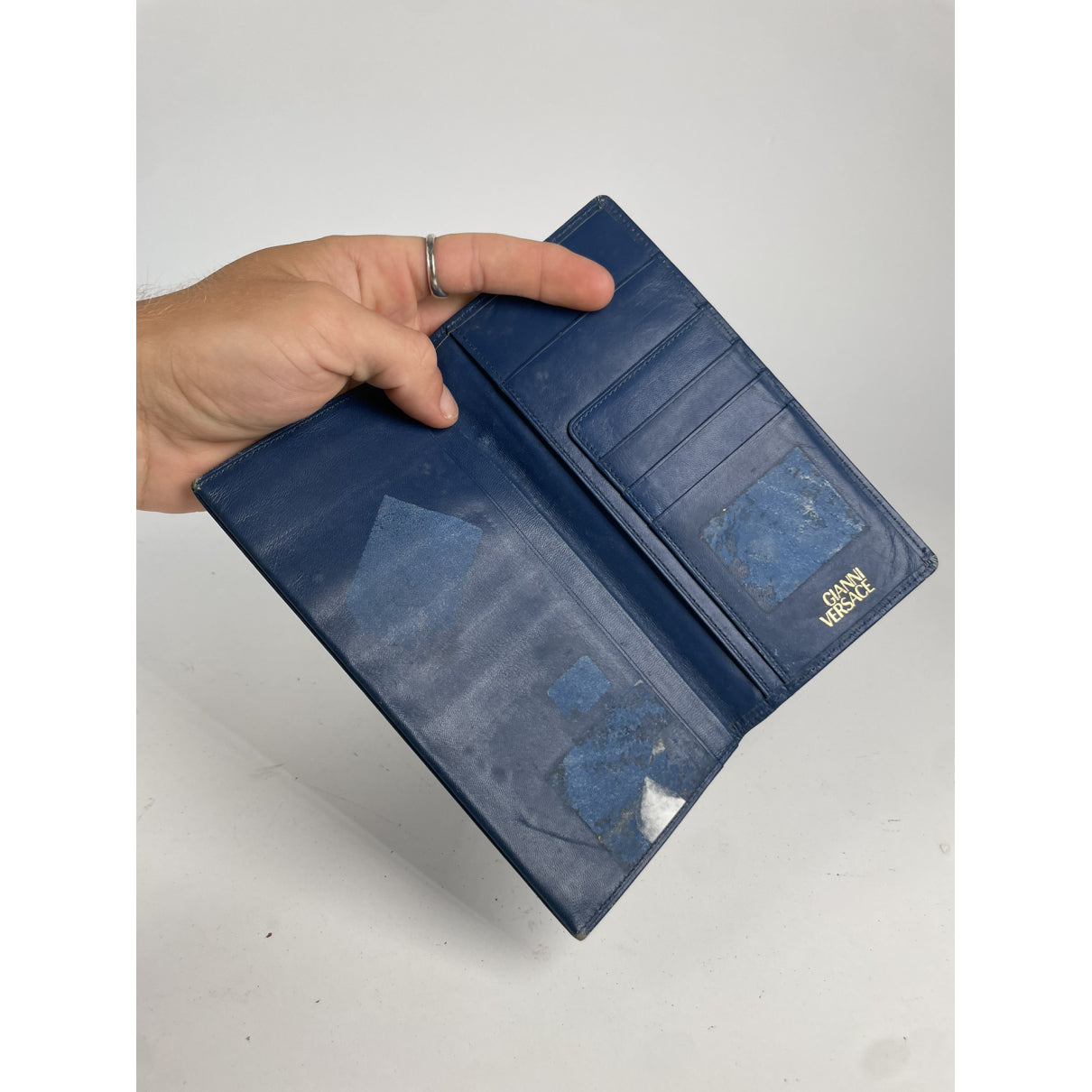 Gianni Versace Blue Leather Purse image 3