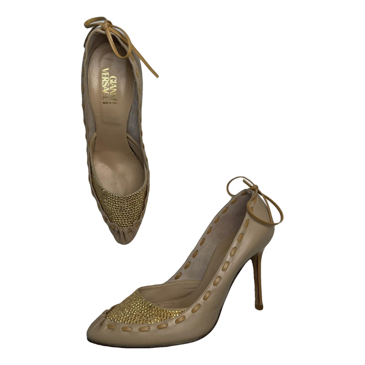 Gianni Versace Beige Leather Heel image 1