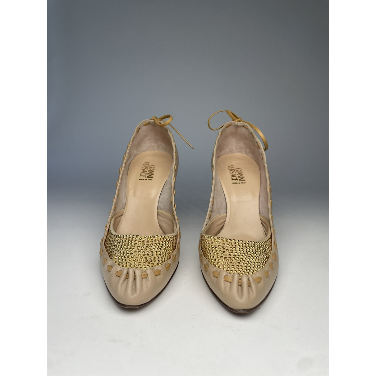 Gianni Versace Beige Leather Heel image 3