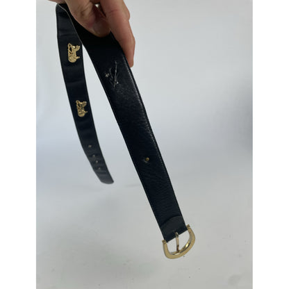 Celine Triomphe Black Leather Belt image 3