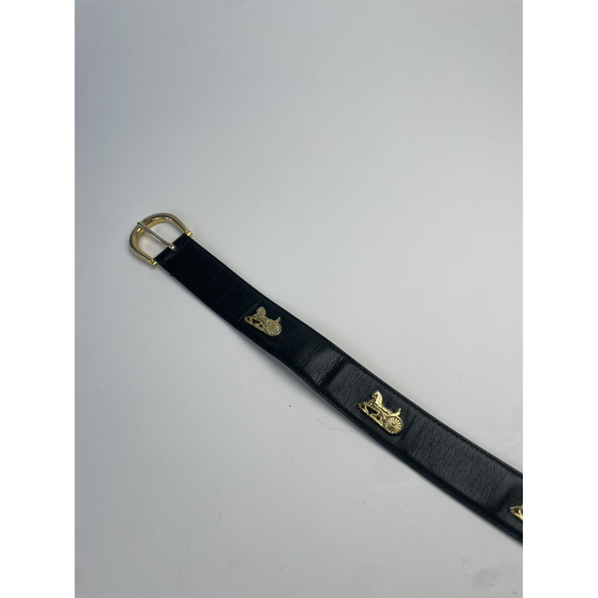 Celine Triomphe Black Leather Belt image 5