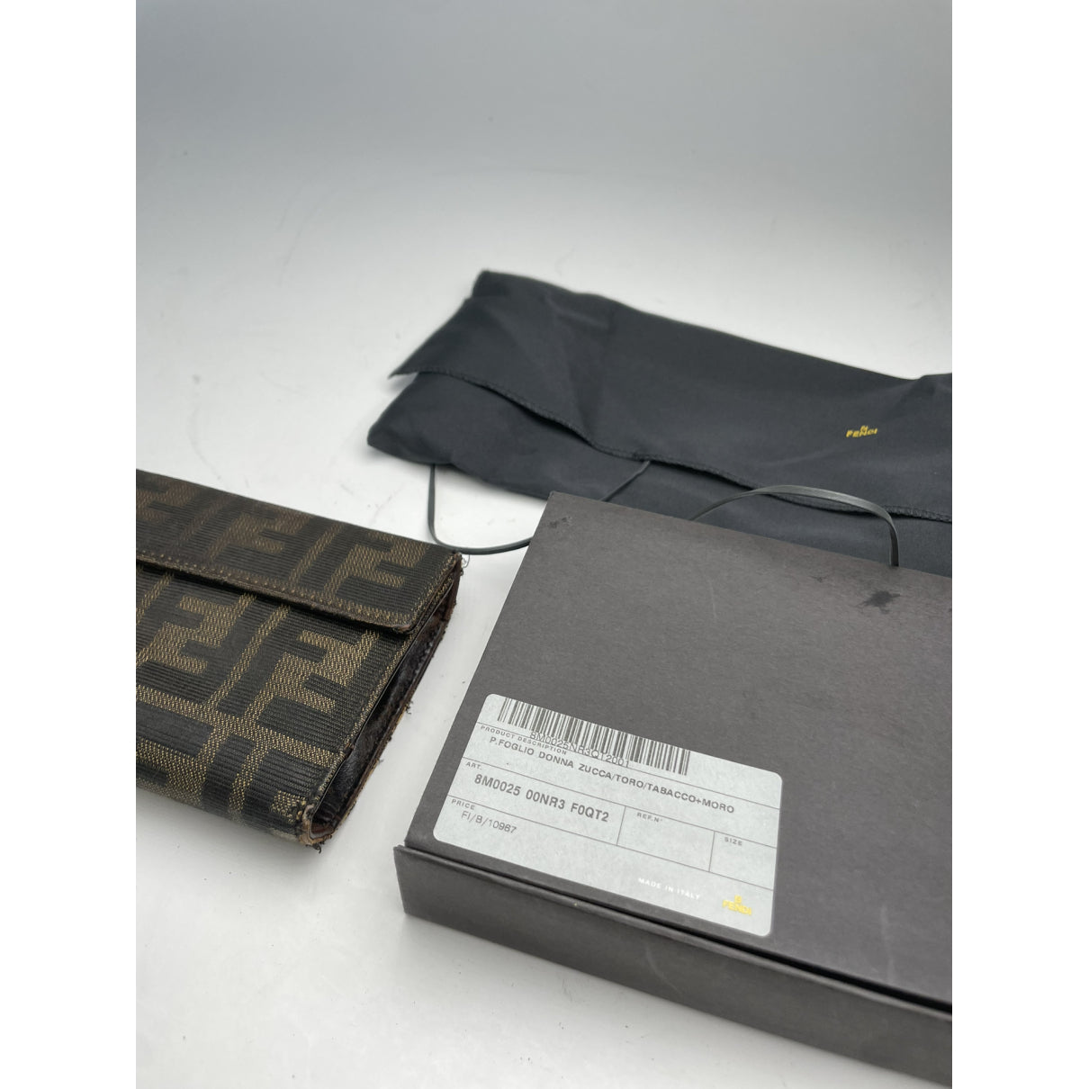 Fendi Baguette Brown Cotton Wallet image 2