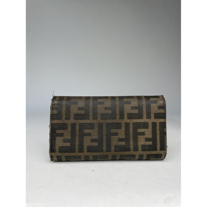 Fendi Baguette Brown Cotton Wallet image 3