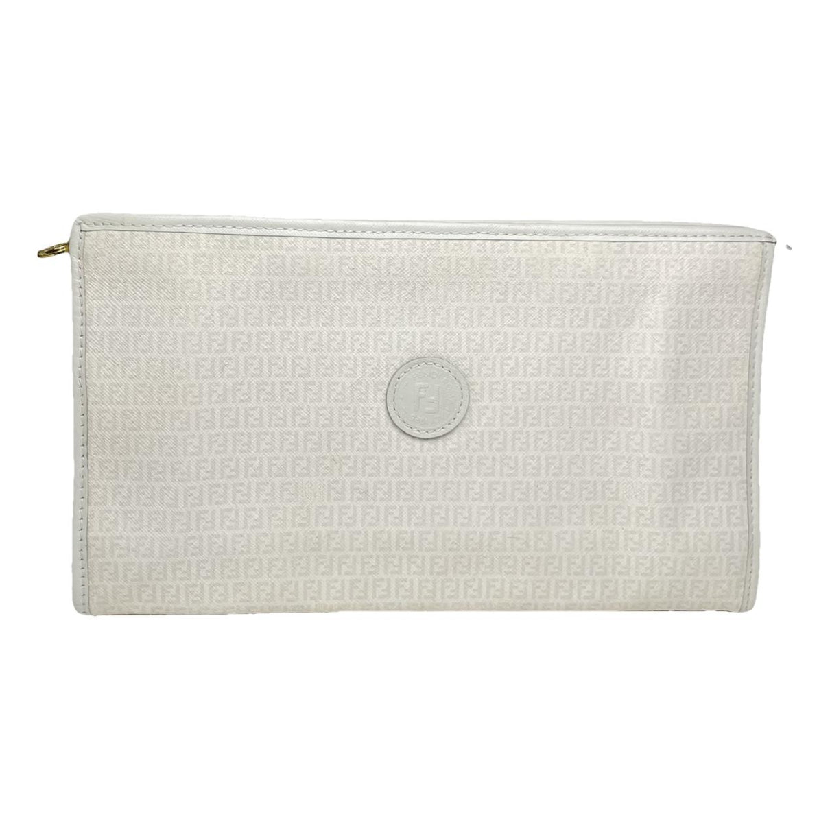 Fendi Baguette White Leather Clutch Bag image 1
