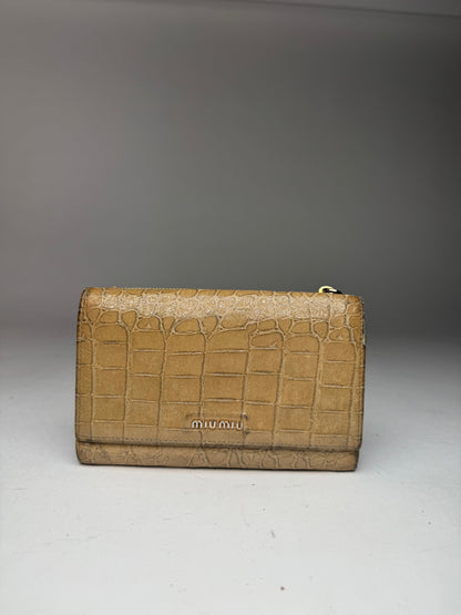 Vintage Miu Miu Leather Wallet beige