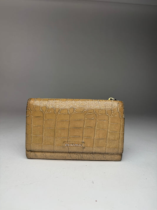 Vintage Miu Miu Leather Wallet beige