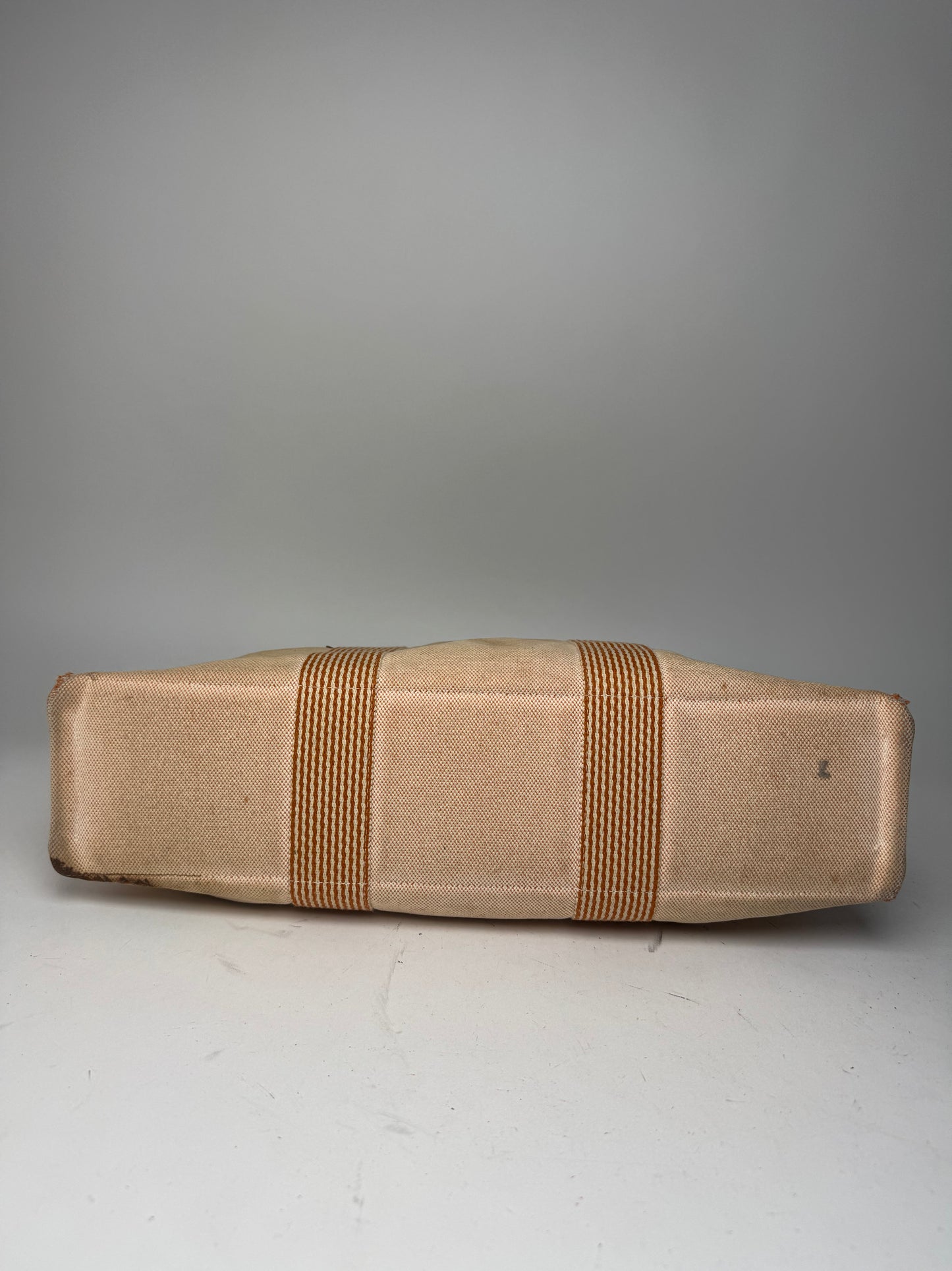 Vintage Hermes Tote Bag Orange Beige