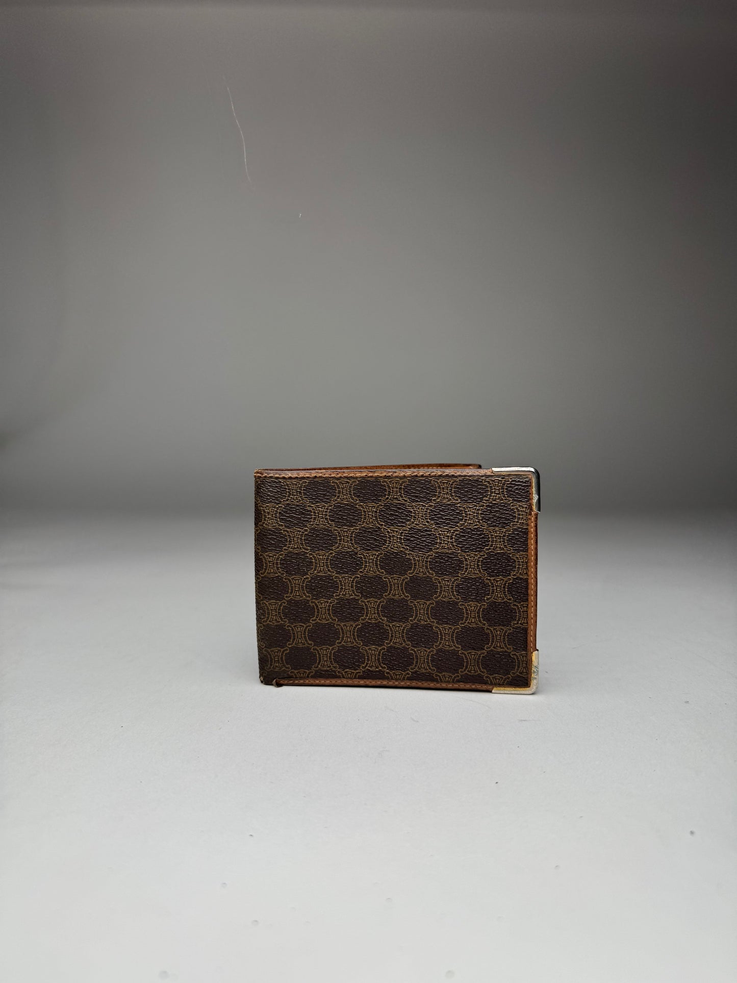 Vintage Celine Paris Leather Monogram Card Holder Brown