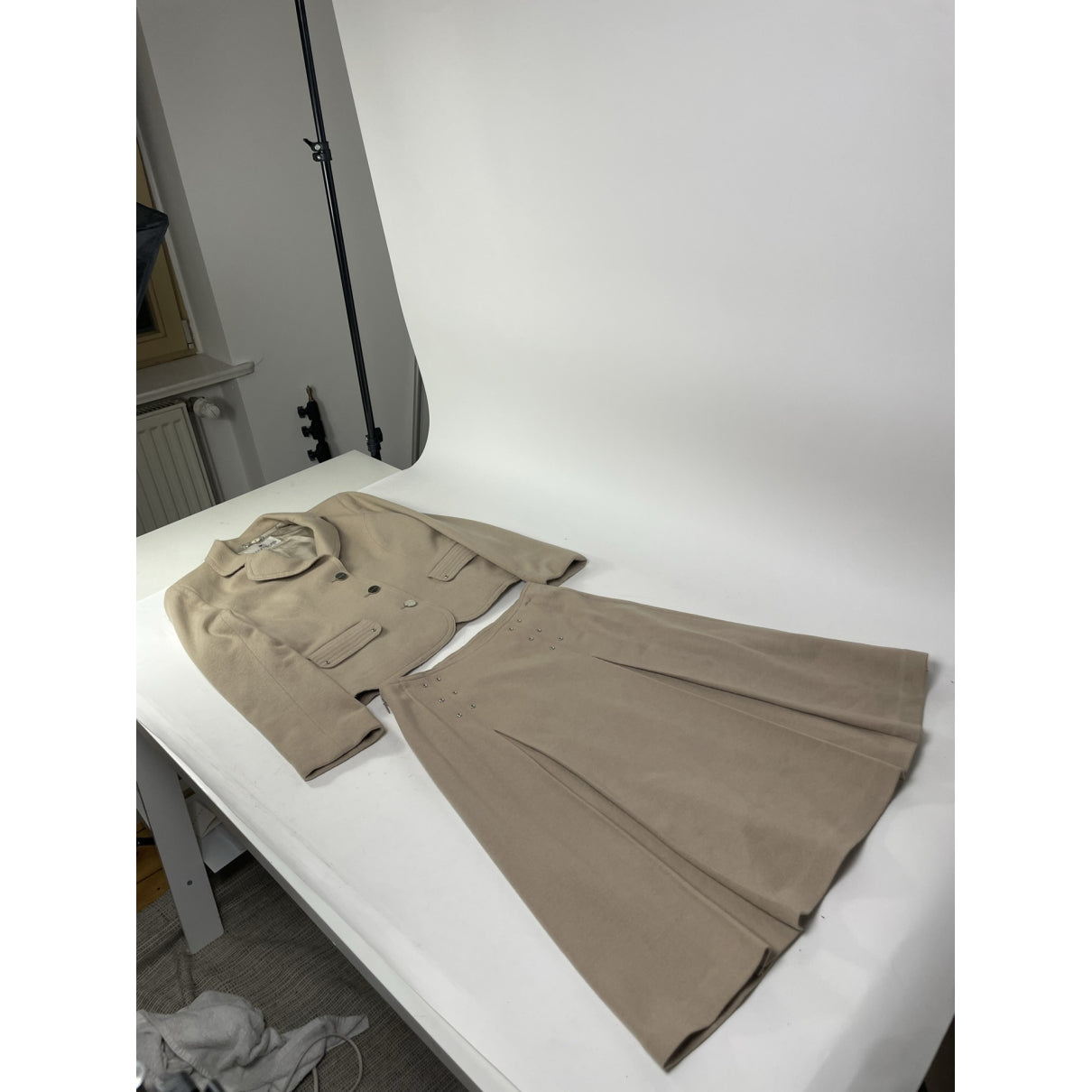 Courrèges Beige Wool Coat image 2