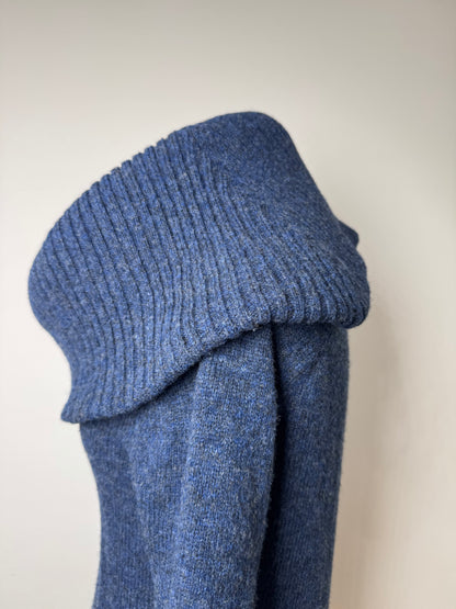 Vintage Balenciaga Big Turtle Neck Wool Sweather Blue