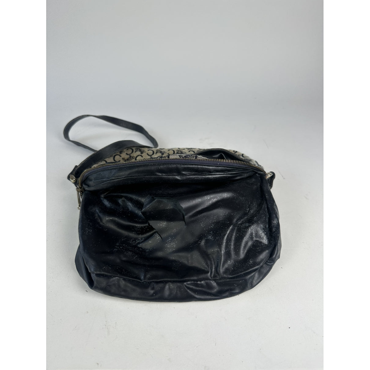 Celine Triomphe Vintage Black Cotton Handbag image 2