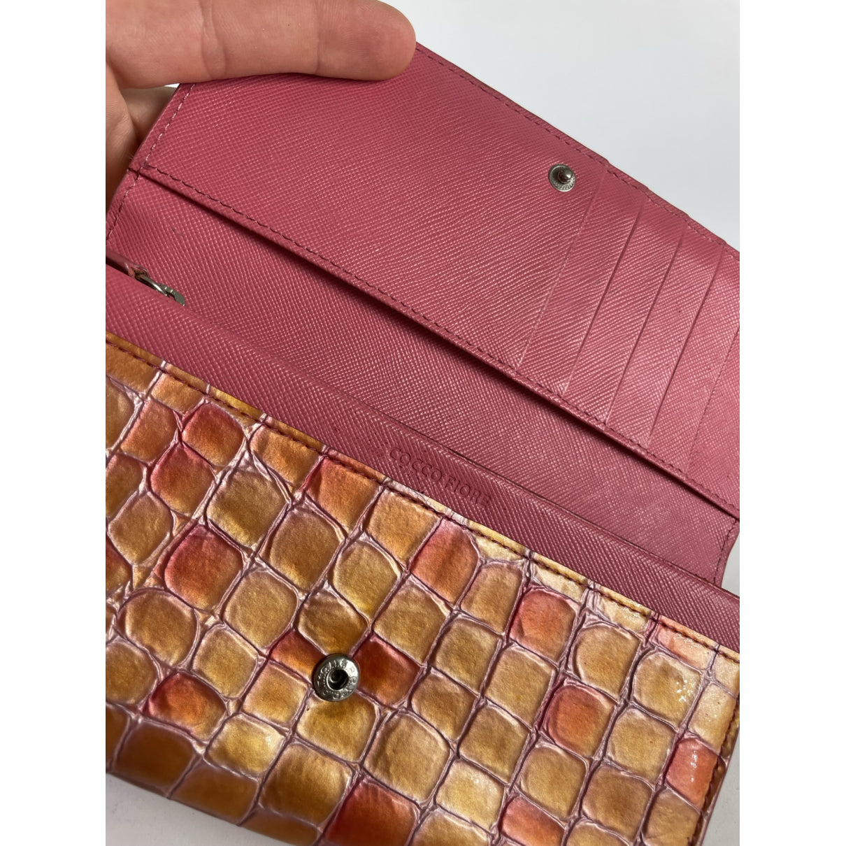 Non Signé / Unsigned Orange Leather Wallet image 5