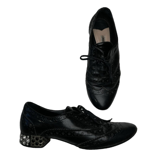 Miu Miu Black Leather Lace Up image 1
