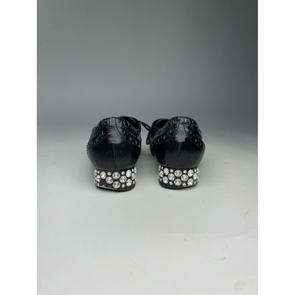 Miu Miu Black Leather Lace Up image 3