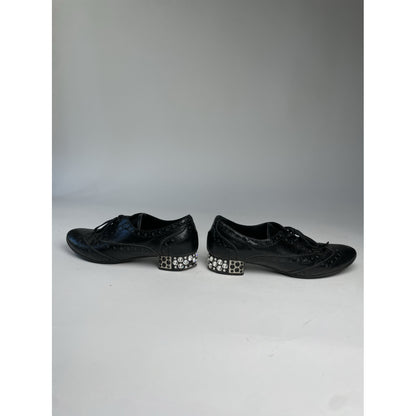 Miu Miu Black Leather Lace Up image 4