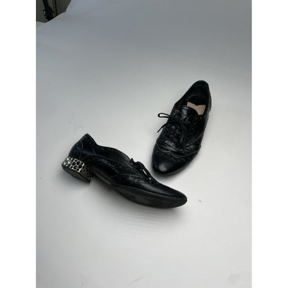 Miu Miu Black Leather Lace Up image 5
