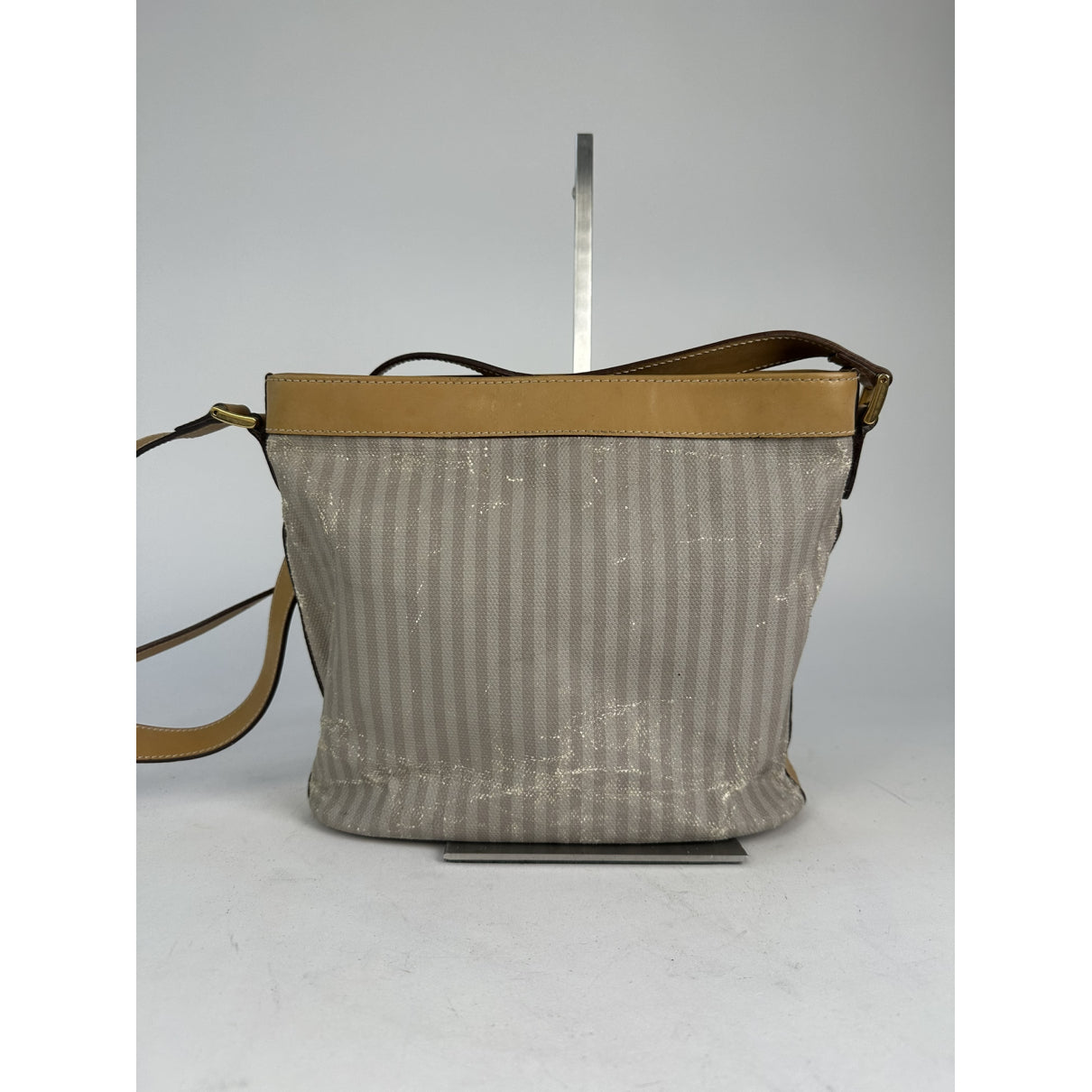 Fendi Baguette Grey Cotton Handbag image 5