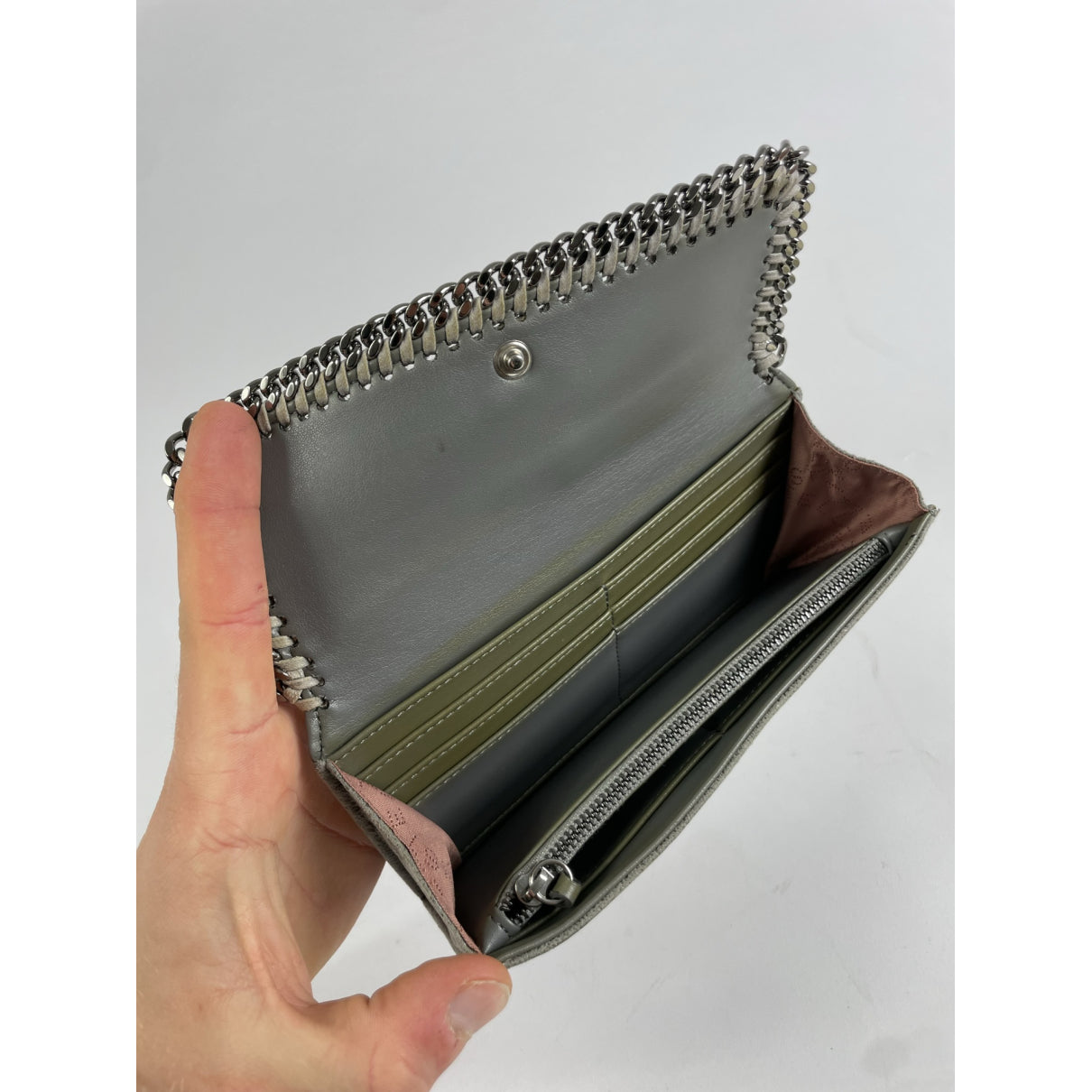 Stella McCartney Grey Leather Wallet image 4