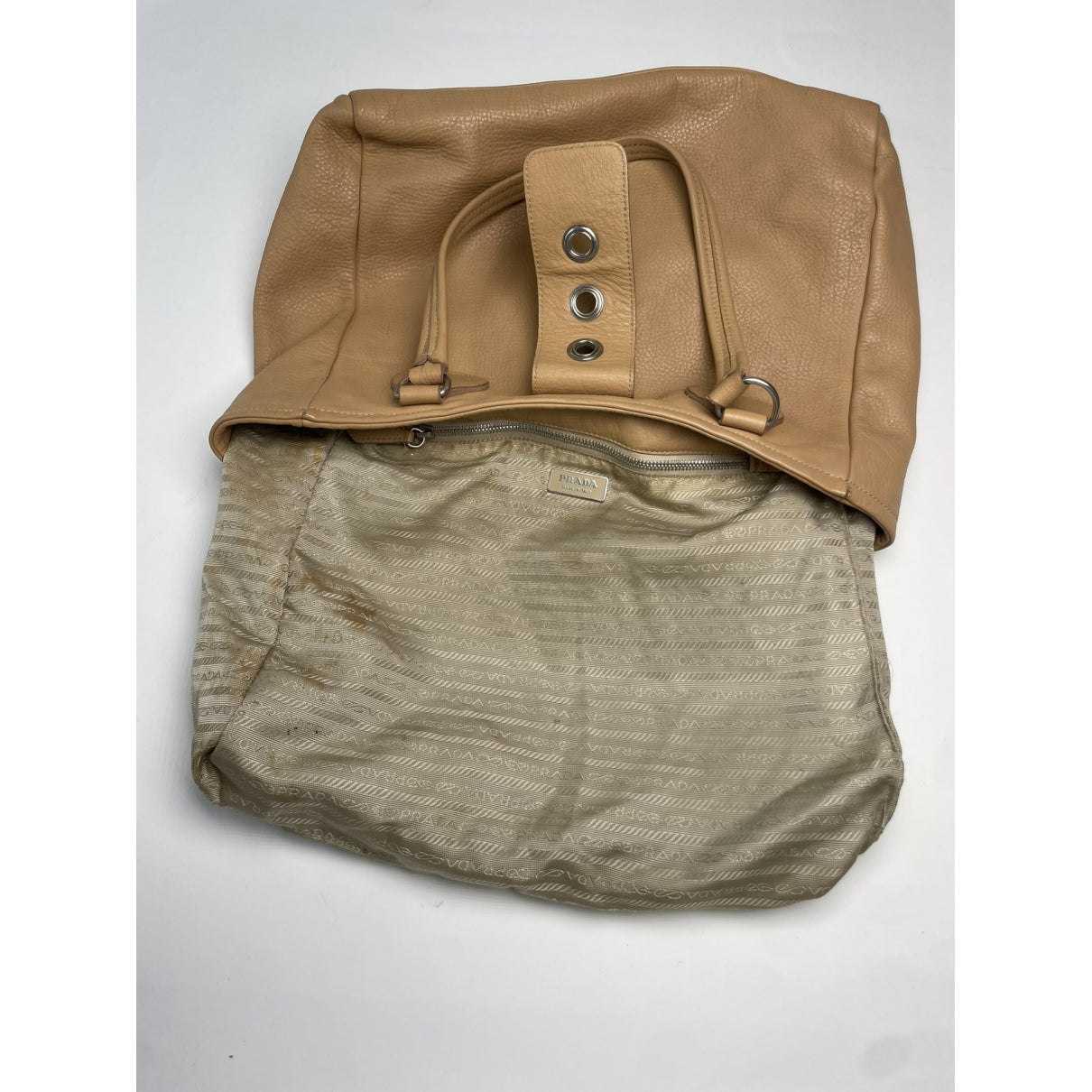 Prada Bibliothèque Brown Leather Handbag image 2