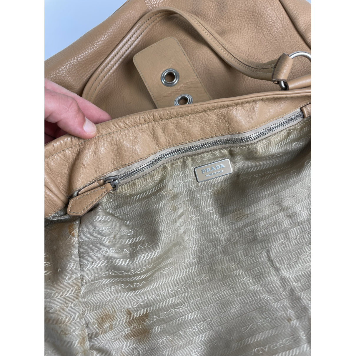 Prada Bibliothèque Brown Leather Handbag image 3