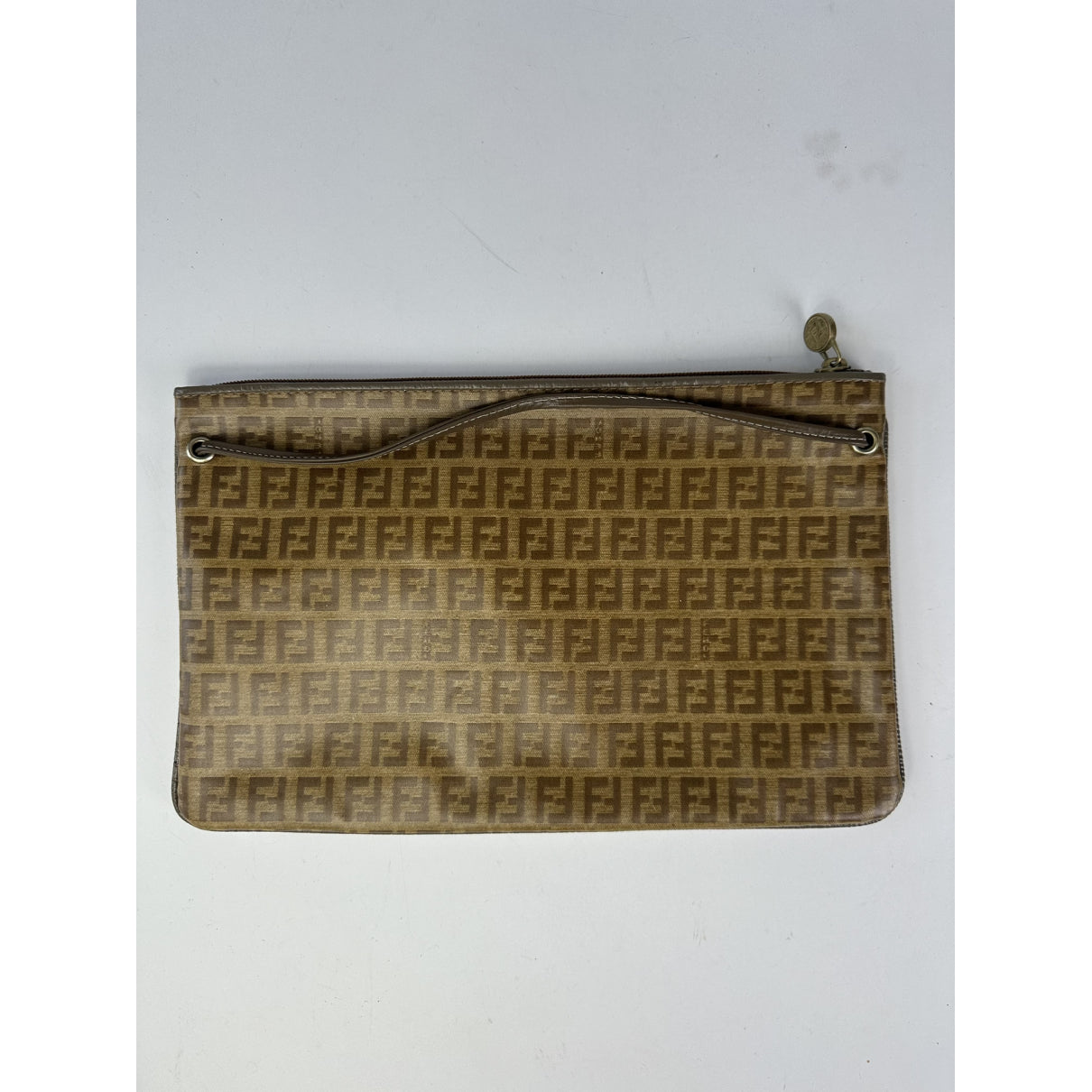 Fendi Baguette Brown Leather Clutch Bag image 3