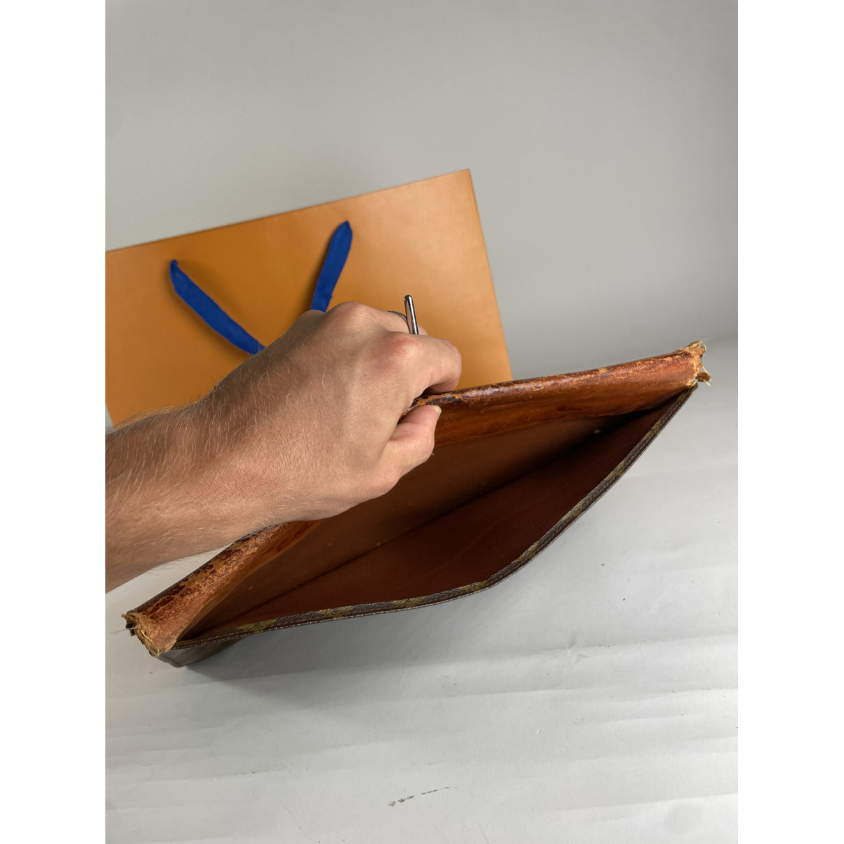 Louis Vuitton Serviette Ambassadeur Brown Leather Clutch Bag image 4