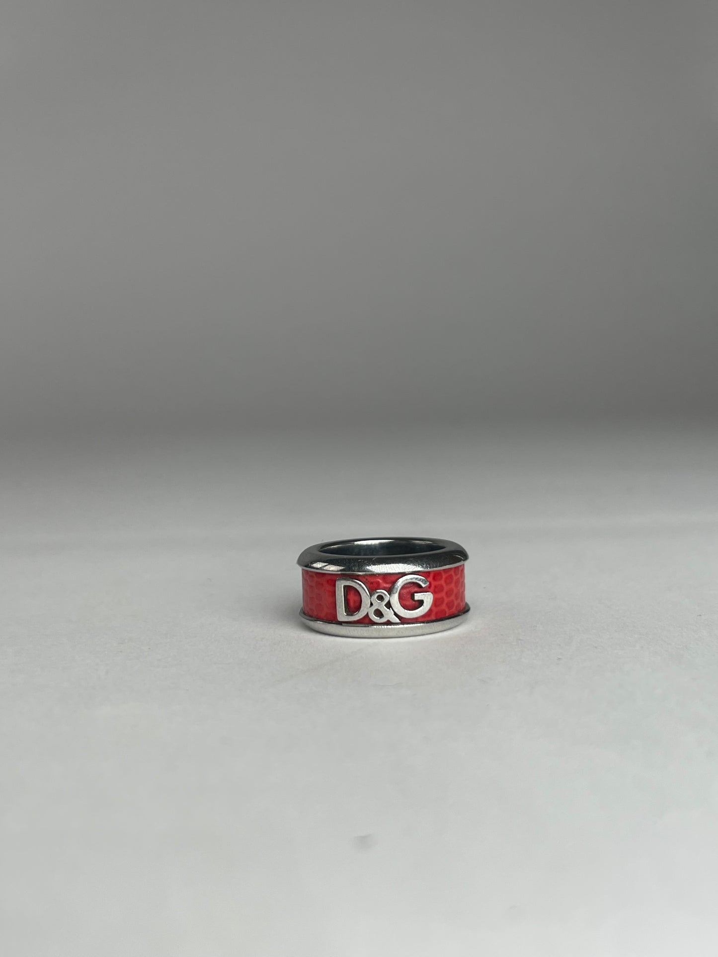 Vintage Dolce & Gabbana Steel Ring Silber/orange unisex