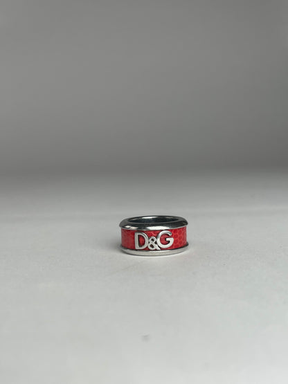 Vintage Dolce & Gabbana Steel Ring Silber/orange unisex
