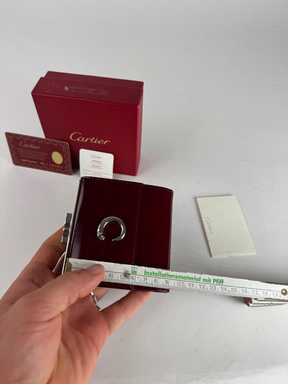 Vintage Cartier Patent Leather Wallet burgundy