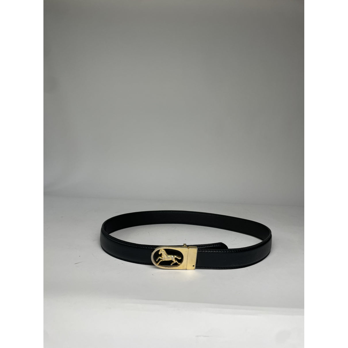 Celine Triomphe Black Leather Belt image 2