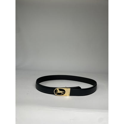 Celine Triomphe Black Leather Belt image 2