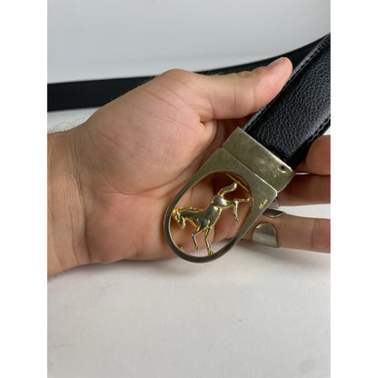 Celine Triomphe Black Leather Belt image 3